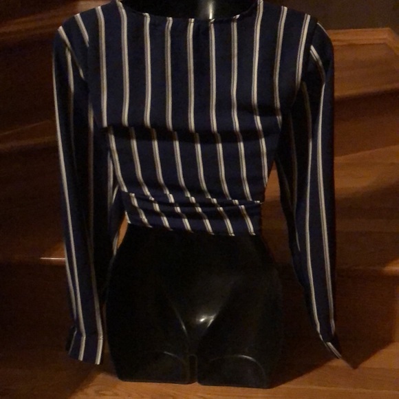 Navy striped blouse - Picture 3 of 4